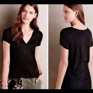 Sale Anthropologie Deletta lace back v-neck Blouse